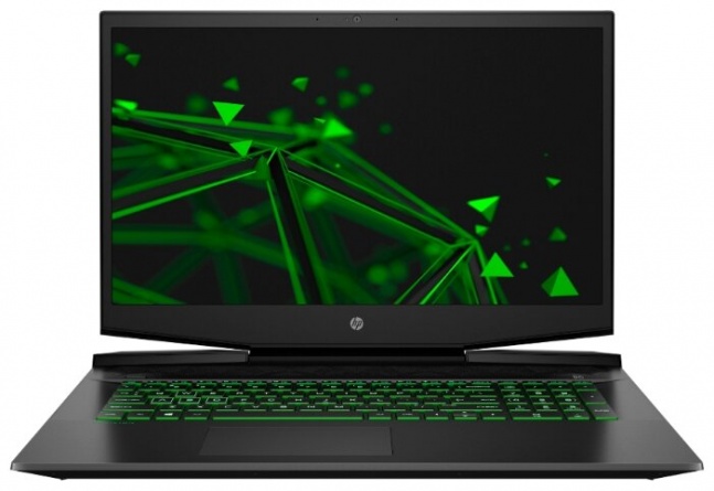 Ноутбук HP PAVILION 17-cd1049ur (22Q89EA), темно-серый/зеленый хромированный логотип фото 1